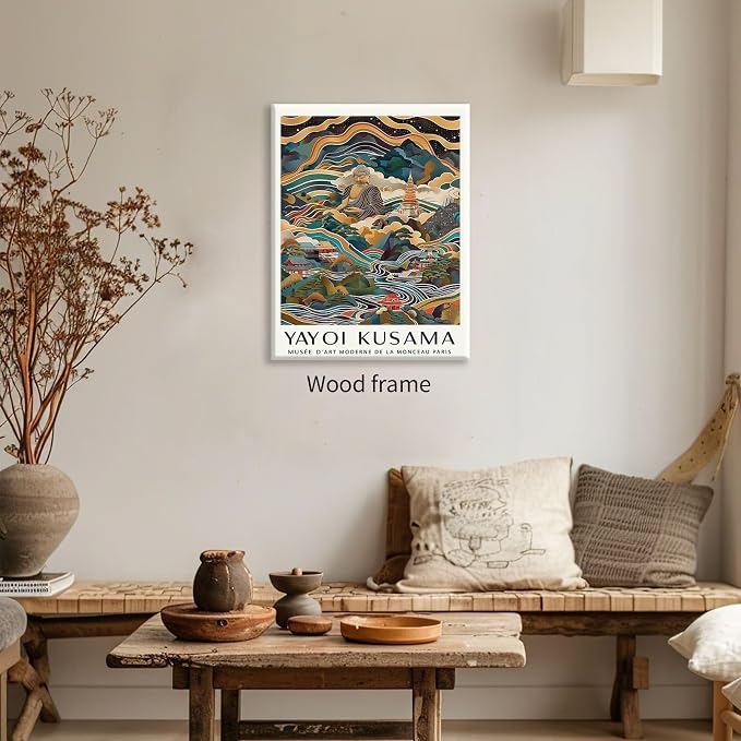Yayoi Kusama Framed Wall Art Vintage Japanese Poster 8X10 in Abstract Buddha - Image 3