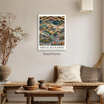 Yayoi Kusama Framed Wall Art Vintage Japanese Poster 12X16 in Abstract Buddha - Image 3
