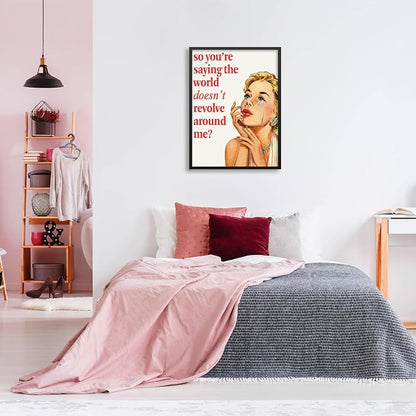 70s Pink Sexy Women Poster Funky Funny Quote Wall Art Retro Housewife Picture - Image 5