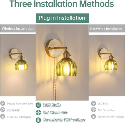Shenmoyl Plug in Wall Sconce, 2 Pack - Image 2