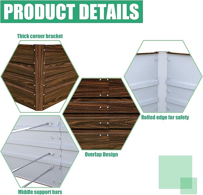 SnugNiture Galvanized Raised Garden Bed 4x4x1FT Outdoor Large Metal Planter Box Steel Kit for Planting Vegetables, Flowers