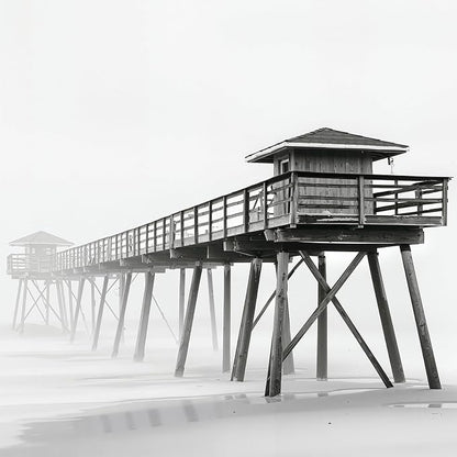 Framed Black and White Beach Wall Art, 4 Piece Coastal Photography Canvas - Image 6