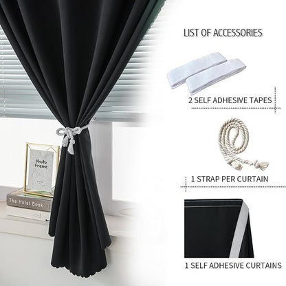 Adhesive Blackout Curtains- Self Stick Shades Window Blinds Curtains No Rod - Image 5