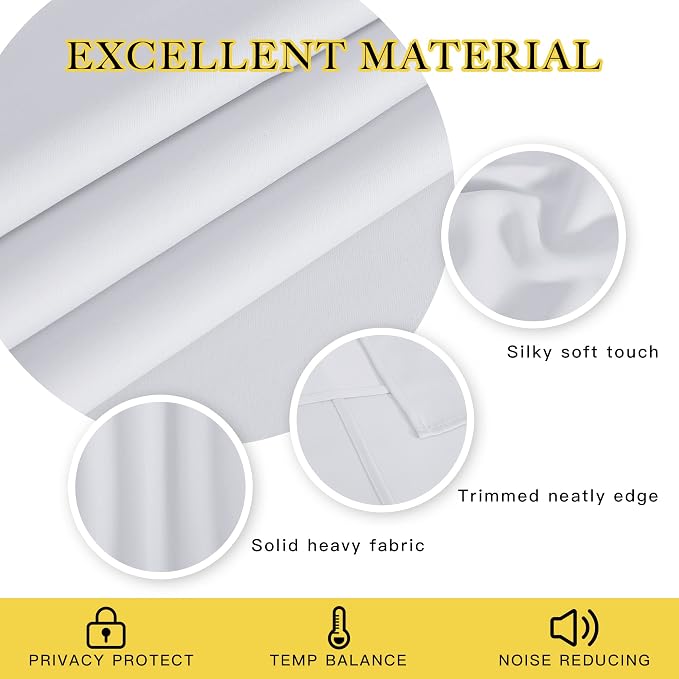 NICETOWN Patio Door Curtain 132 inches Long, Grommet Room Divider Sliding Door - Image 5