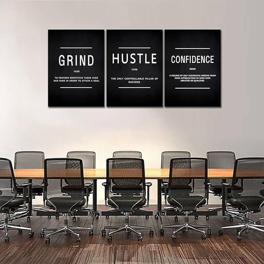 KAWAHONE Motivational Success Canvas Wall Art, Grind Hustle Confidence Wall - Image 2