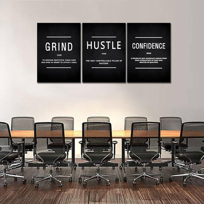 KAWAHONE Motivational Success Canvas Wall Art, Grind Hustle Confidence Wall - Image 2