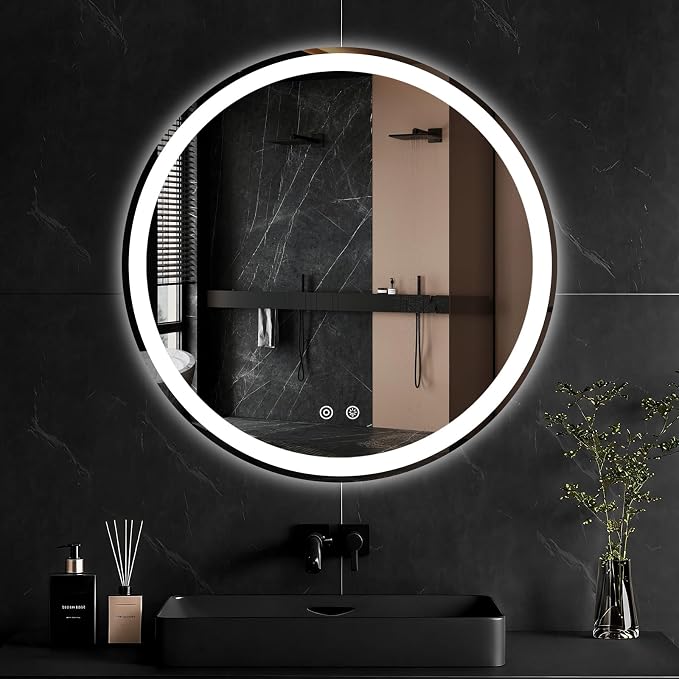 NEWBULIG 30 Inch Round LED Bathroom Wall Mirror - Image 2