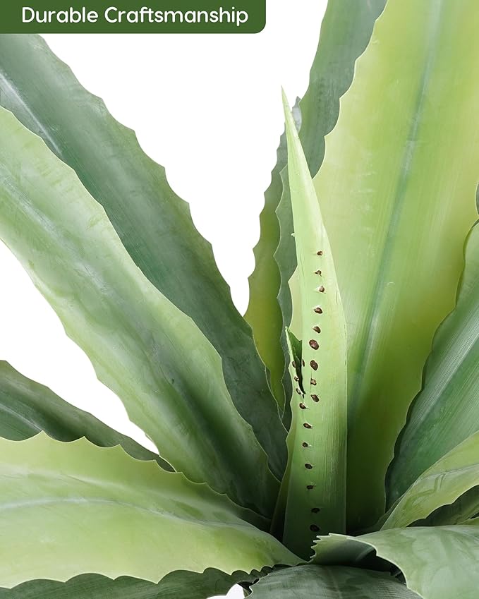 Velener 24 Inch Tall UV Resistant Artificial Agave Plant - Realistic Faux Succulent for Indoor & Outdoor Decor, Perfect for Home, Office, and Housewarming