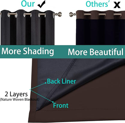 Yakamok Blackout Curtains 72 Inches Long, 2 Thick Layers Grommet Top Thermal - Image 5
