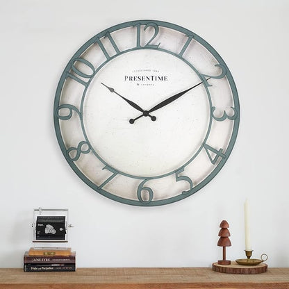 Presentime & Co 21" Farmhouse Series Wall Clock, Vintage Style, Retro Clock - Image 4