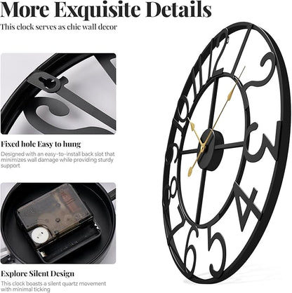Cuspin 36 Inch Wall Clock, Large Wall Clock Decorative - Image 5