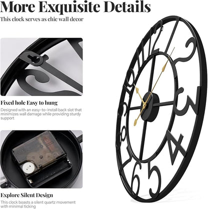 Cuspin Large Wall Clock, 20 Inch Wall Clocks - Image 4