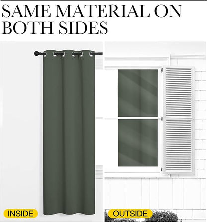 NICETOWN Dark Mallard Blackout Draperies Curtains - Image 6