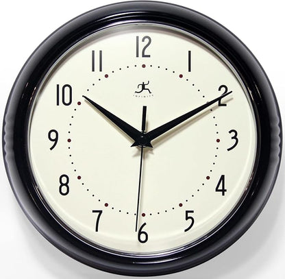 Infinity Instruments LTD. Retro 9 inch Silent Sweep Non-Ticking Mid Century by InfinityInstruments