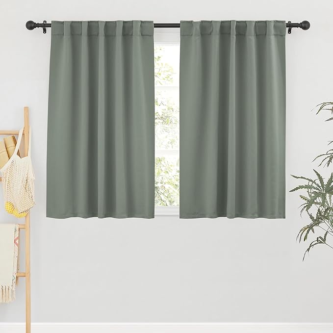 RYB HOME Blackout Curtains for Bathroom, Thermal Insulated Light Block Small by RYBHOME