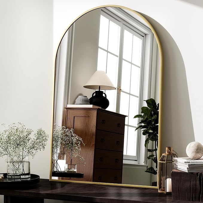 HARRITPURE Arched Wall Mirror – 24"x36" Arch Bathroom Mirror, Living Room Home - Image 2
