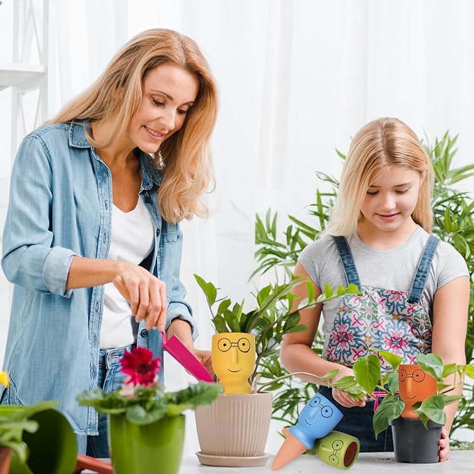 Terracotta Self Watering Spikes, 4 Pack Self Watering Planter Insert, Vacation Plant Slow Release Watering Devices for Indoor Outdoor Plants, Big Head