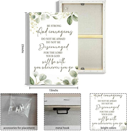 HIWX Christian Inspirational Wall Decor, Be Strong and Courageous Bible Verses - Image 8
