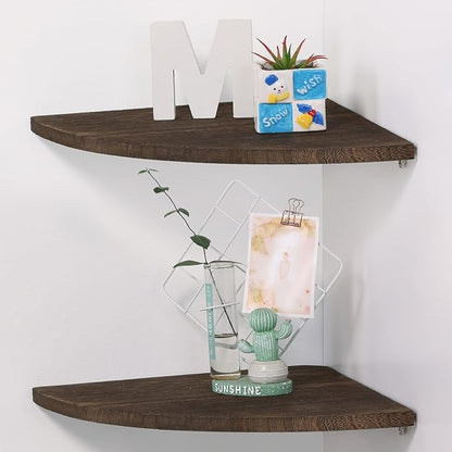 JORIKCHUO 12 inch Corner Wall Shelf, Round End Wall Mounted Floating Shelf - Image 4