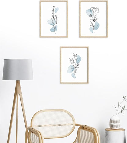 HesenDot Boho Art wall Décor, Botanical Print Set of 3, Abstract Line - Image 4