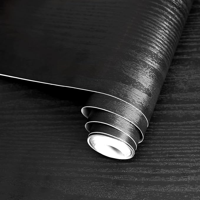 practicalWs Black Wood Wallpaper 35.4 in x 118 in Peel and Stick Wallpaper - Image 7