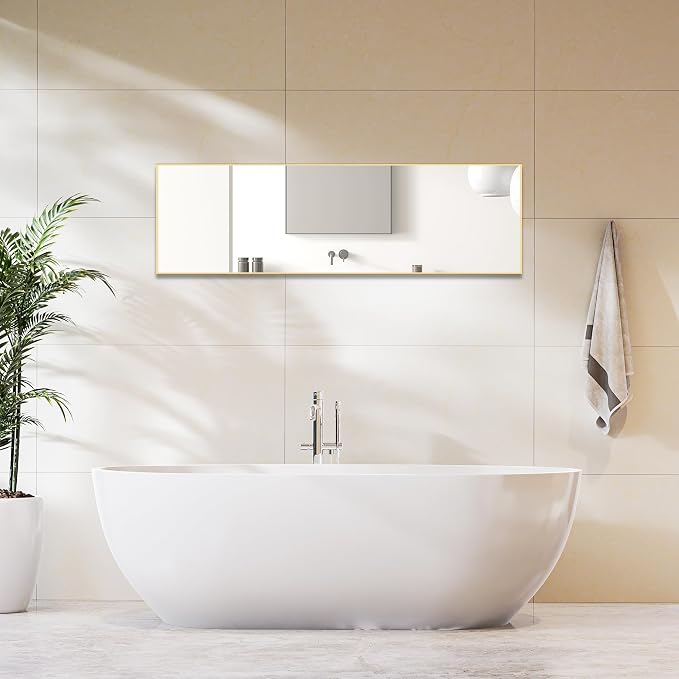 DUMOS Gold Full Length Mirror 59"x16.5" Full Body Floor Mirror - Image 7