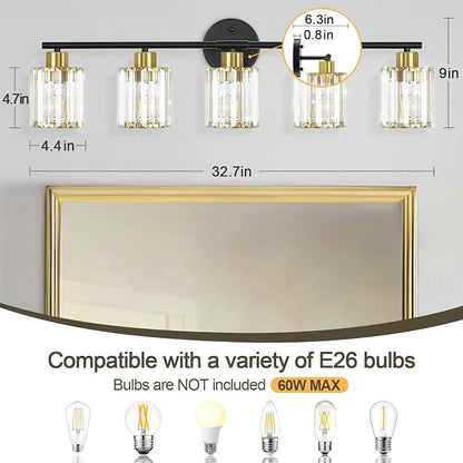 Crystal Bathroom Light Fixtures, Bathroom Lighting Fixtures Over Mirror - Image 2