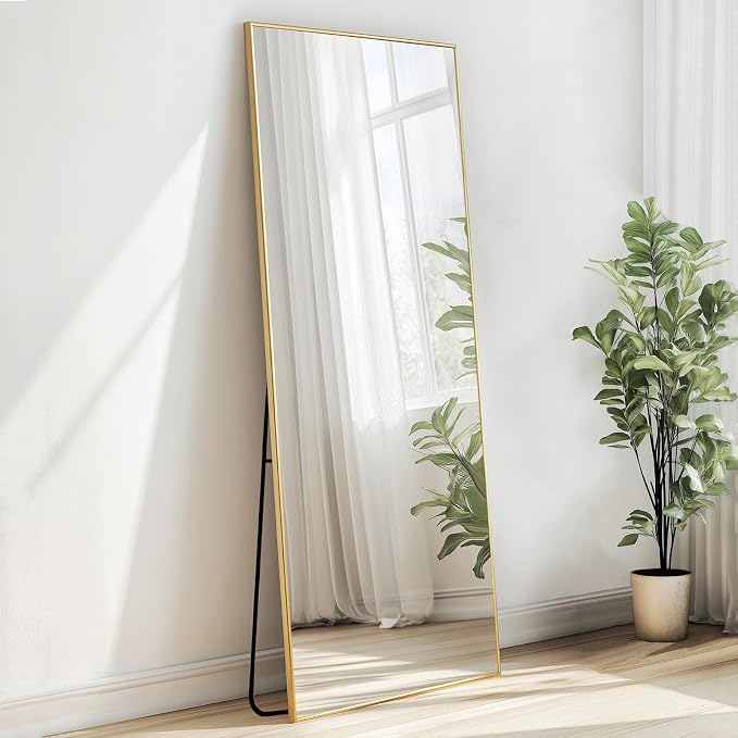 Sunniry Gold Floor Mirror 48x16 inch, Full Body Mirror by Sunniry
