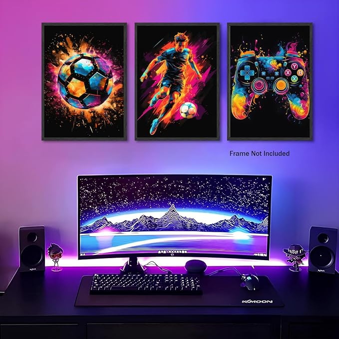BGFCE Canvas Wall Art Poster Decor, Paintings Art Game Controller Color Splash - Image 2