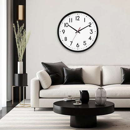 HZDHCLH Wall Clock Black, Silent Wall Clocks Battery Operated 8 Inch Modern Non - Image 6