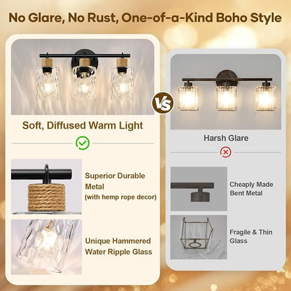 MOKATNG Bathroom Light Fixtures, 3-Light Coastal Vanity Lights - Image 2