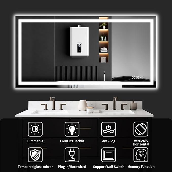 LED Bathroom Mirrors 28"x48" Bathroom Mirror - Image 8