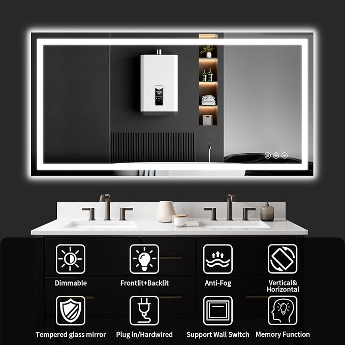 LED Bathroom Mirrors 32"x48" Bathroom Mirror - Image 6
