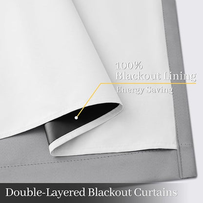 Yakamok 100% Blackout Curtain Panels 84 inches Cold and Light Blocking Drapes - Image 4