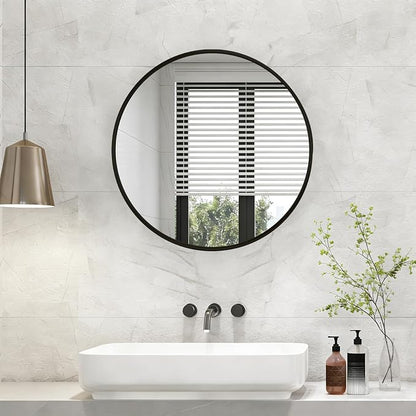 NEWBULIG 28 Inch Round Wall Mirror, Bathroom Mirror - Image 7