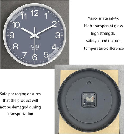 XNM Minimalist Wall Clocks Battery Operated 14 Inch Grey Wall Clock Decorative - Image 7