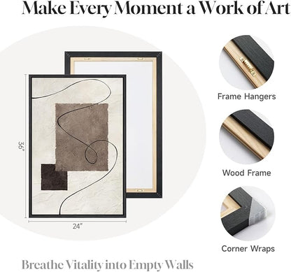 Framed Neutral Abstract Wall Art - Image 6