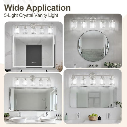 Crystal Bathroom Light Fixtures, Bathroom Lighting Fixtures Over Mirror - Image 6