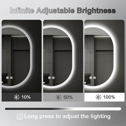 20x28 LED Bathroom Mirror with Lights Oval, Lighted Bathroom Vanity Mirror - Image 3