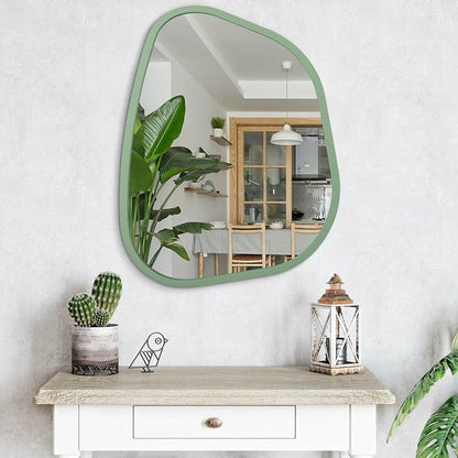 Asymmetrical Mirror for Wall Irregular Accent Wood Frame Modern Unique Wall - Image 4