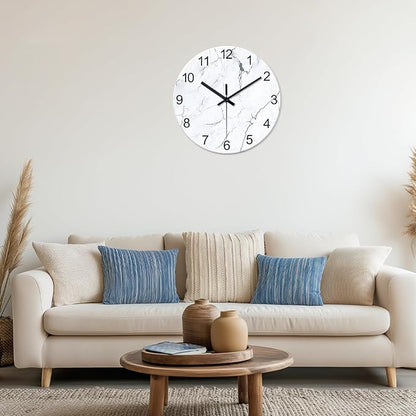 Extra Large Marble Decorative Wall Clocks Battery Operated 24 Inch Modern - Image 5