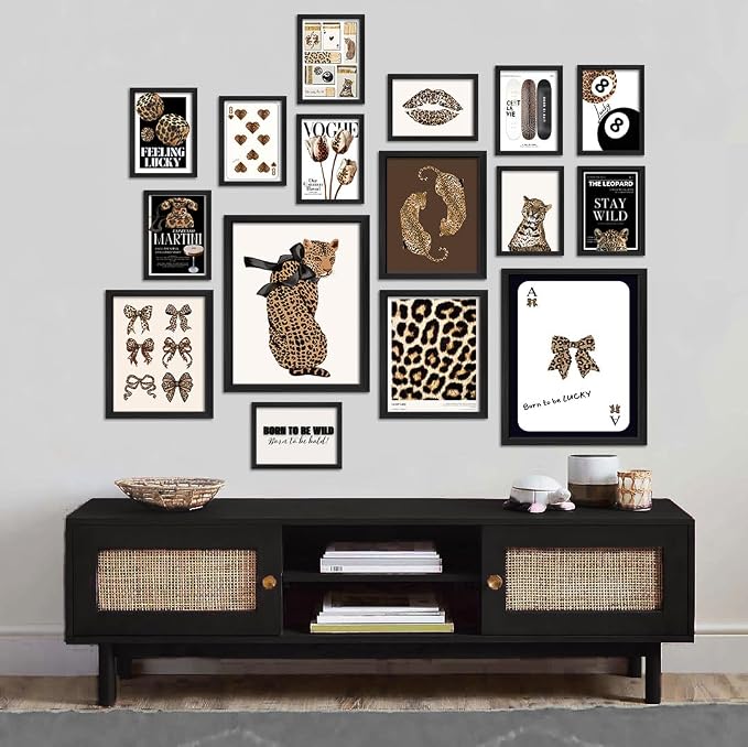 ANERZA 16 PCS Stockholm Style Room Decor, Cheetah Print Leopard Gallery Wall - Image 5