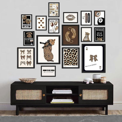 ANERZA 16 PCS Stockholm Style Room Decor, Cheetah Print Leopard Gallery Wall - Image 5
