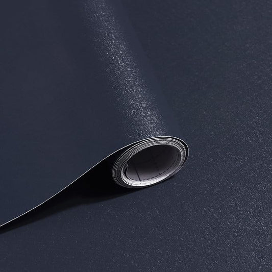 Safiyya Peel and Stick Wallpaper Dark Blue Contact Paper Solid Color Decorative by SAFIYYA
