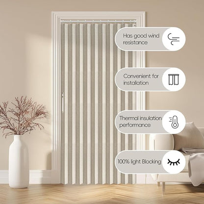 AJAZZ 100% Blackout Magnetic Door Curtain Accordion Doors Interior Folding - Image 9