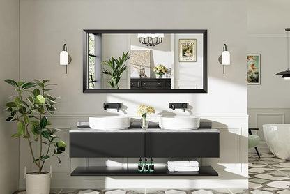 Briivue 60x28 Inch Black Bathroom Mirror - Image 9