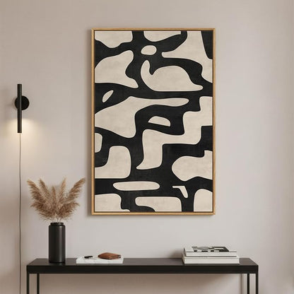 Framed Neutral Abstract Wall Art, Large Modern Canvas Prints Paintings Artwork - Image 4