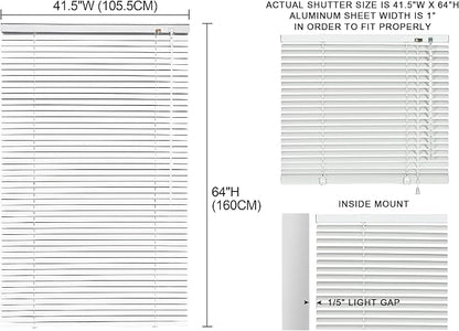 YIIBAII Mini Blinds Suitable for 42" W x 64" H Windows 1" Aluminum Horizontal - Image 5