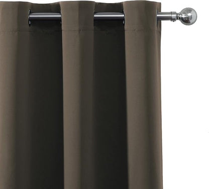 LEMOMO Blackout Curtains 66 x 84 inch/Chocolate Brown Curtains Set of 2 - Image 6
