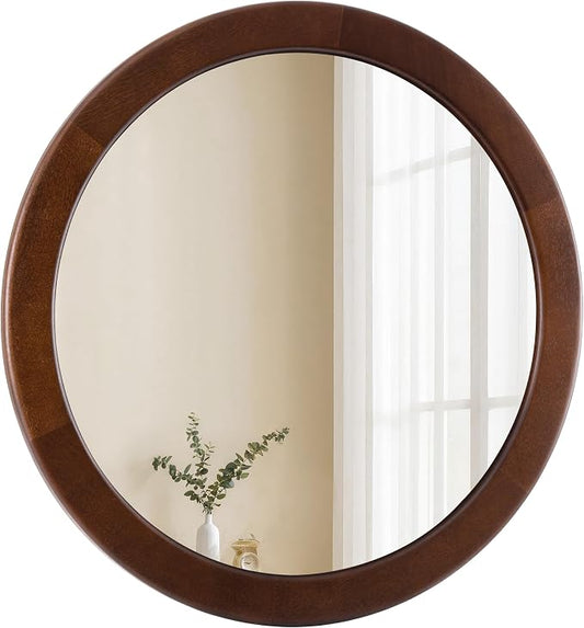 CULER Round Wood Mirror 24 Inch, Circle Mirror by Culer